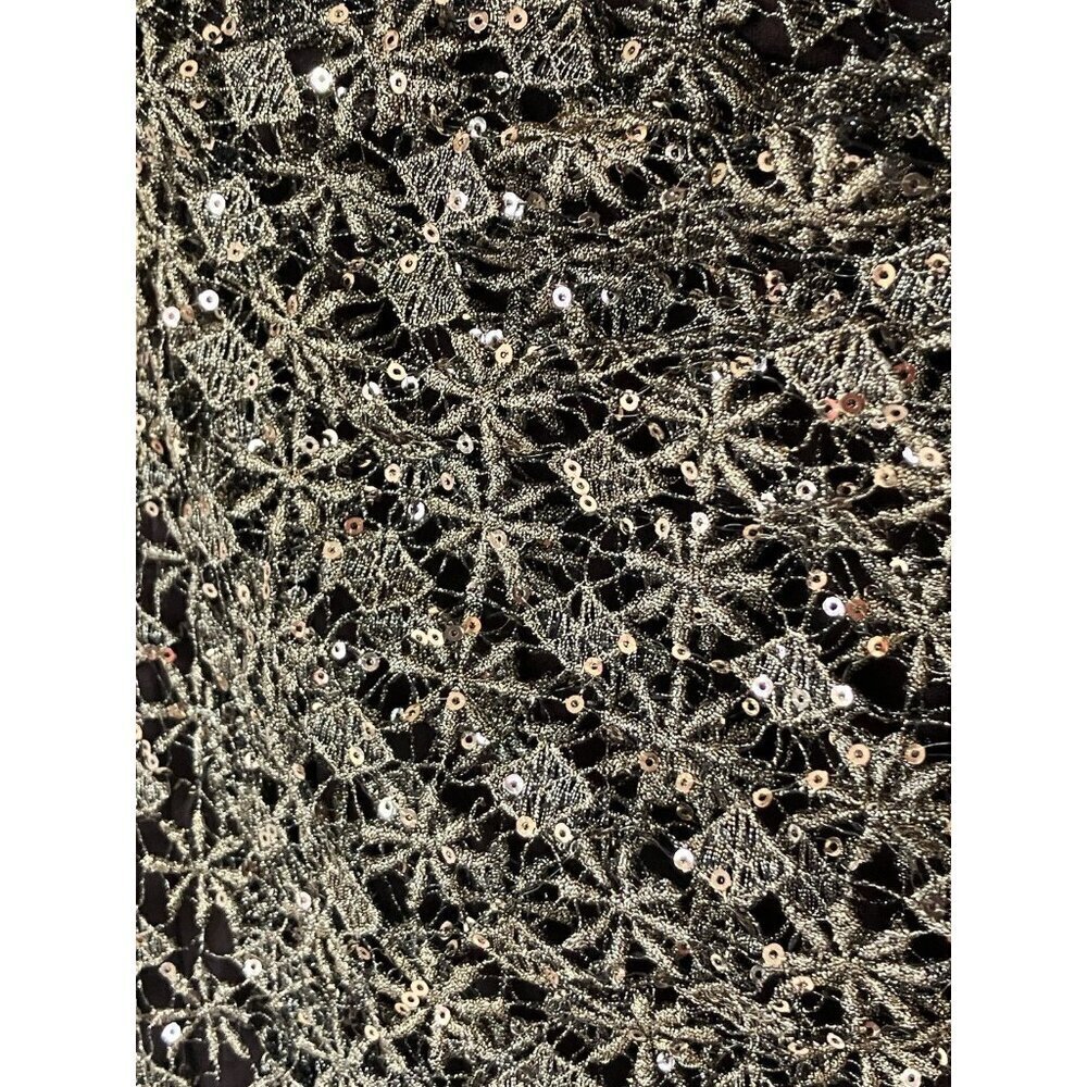 NWT Women’s Muse Brown Sequin V Neck Cocktail Dress Lined Size 0 MSRP $185 - Picture 10 of 13